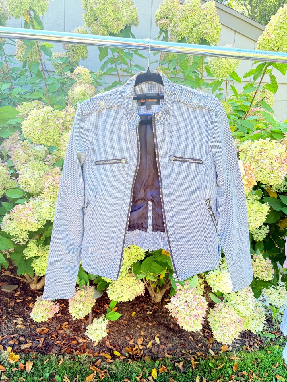 Ben Sherman Light Blue Men's Zip Jacket with Chest Pockets